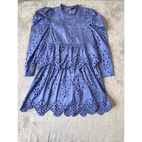 Women’s Zara Embroidered Eyelet Cut Out Dress Size Small - Picture 6 of 15